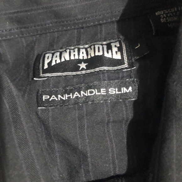 Western Rodeo Black Shirt Panhandle Slim L Mens - Picture 7 of 10